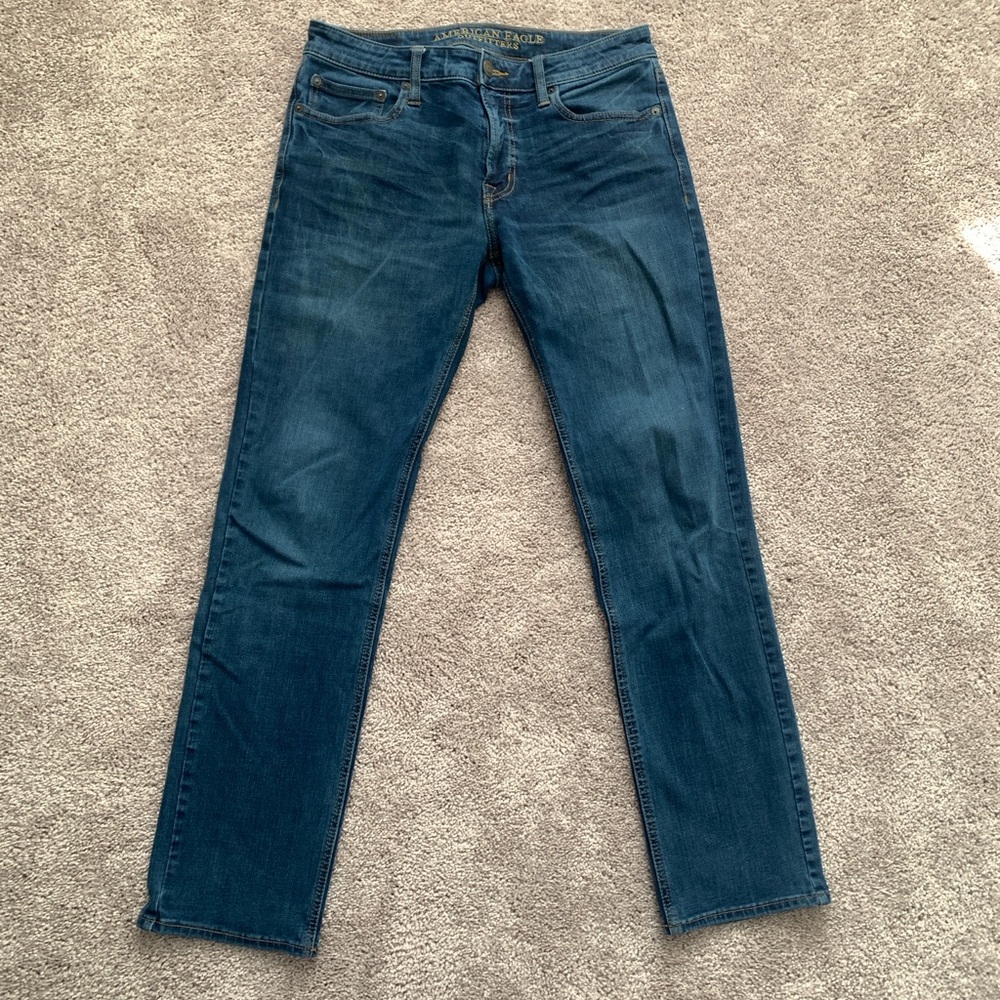 Blue Skinny Jeans with a Casual Worn Look
